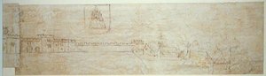 Buitenmuur van Richmond Palace, 16e eeuw door Anthonis van den Wyngaerde